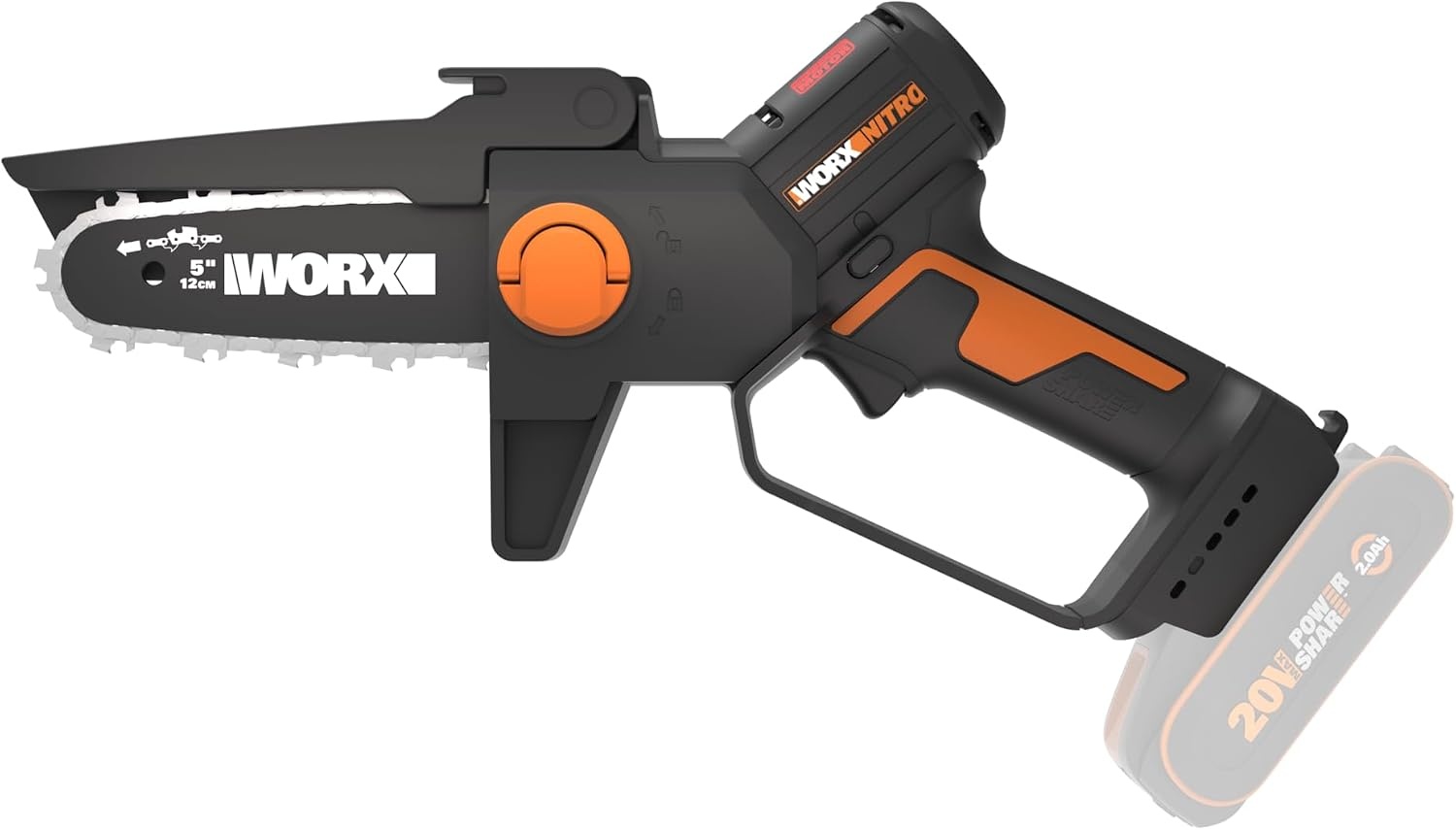 Mini Accu-kettingzaag 20V WORX Borstelloos 12cm - 59% Korting
