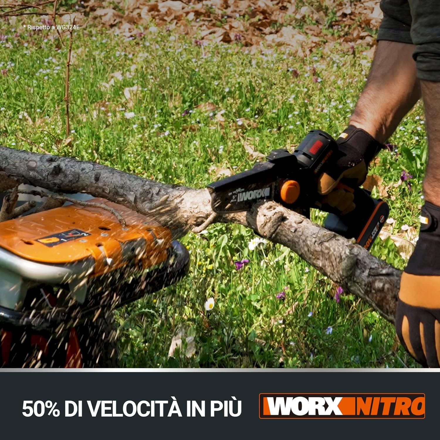 Mini Accu-kettingzaag 20V WORX Borstelloos 12cm - 59% Korting