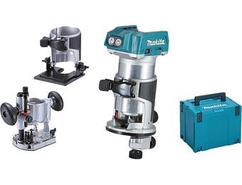 Makita Accu Frees DRT50ZJX2 18V - 3 Modules, Blauw - 35% Korting