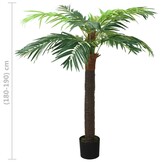 Kunstpalm 190 cm met pot - Groen - 54% Korting