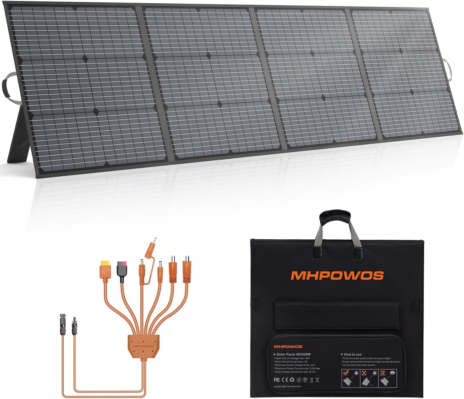 Opvouwbaar Zonnepaneel 220W Monokristallijn - Ideaal voor Camper & Boot - 35% Korting