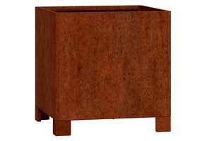 Plantenbak met poten 30x30x30 cm Cortenstaal - 33% Korting
