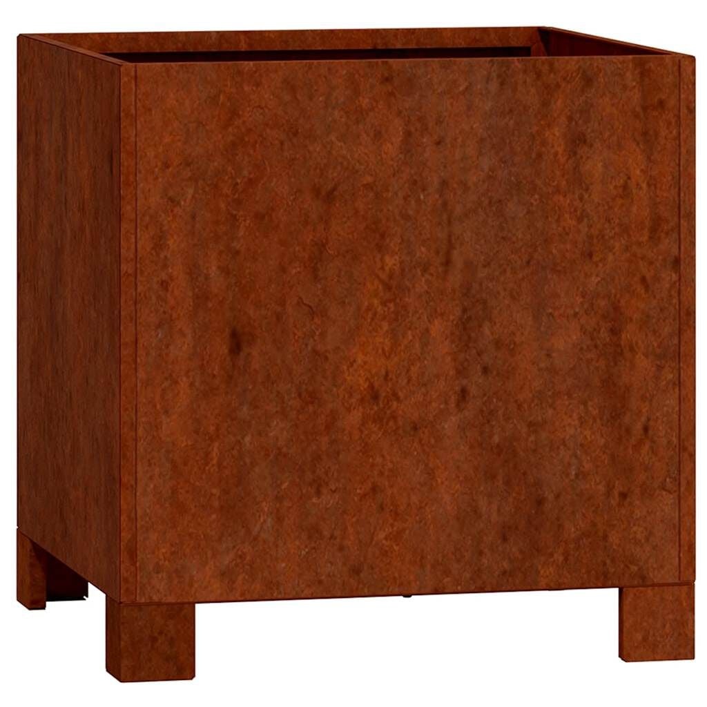 Plantenbak met poten 30x30x30 cm Cortenstaal - 33% Korting