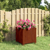 Plantenbak met poten 30x30x30 cm Cortenstaal - 33% Korting