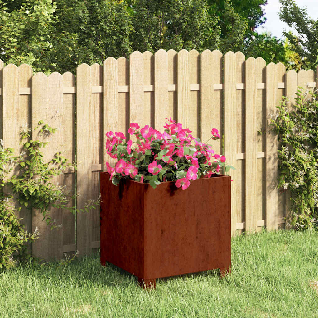 Plantenbak met poten 30x30x30 cm Cortenstaal - 33% Korting