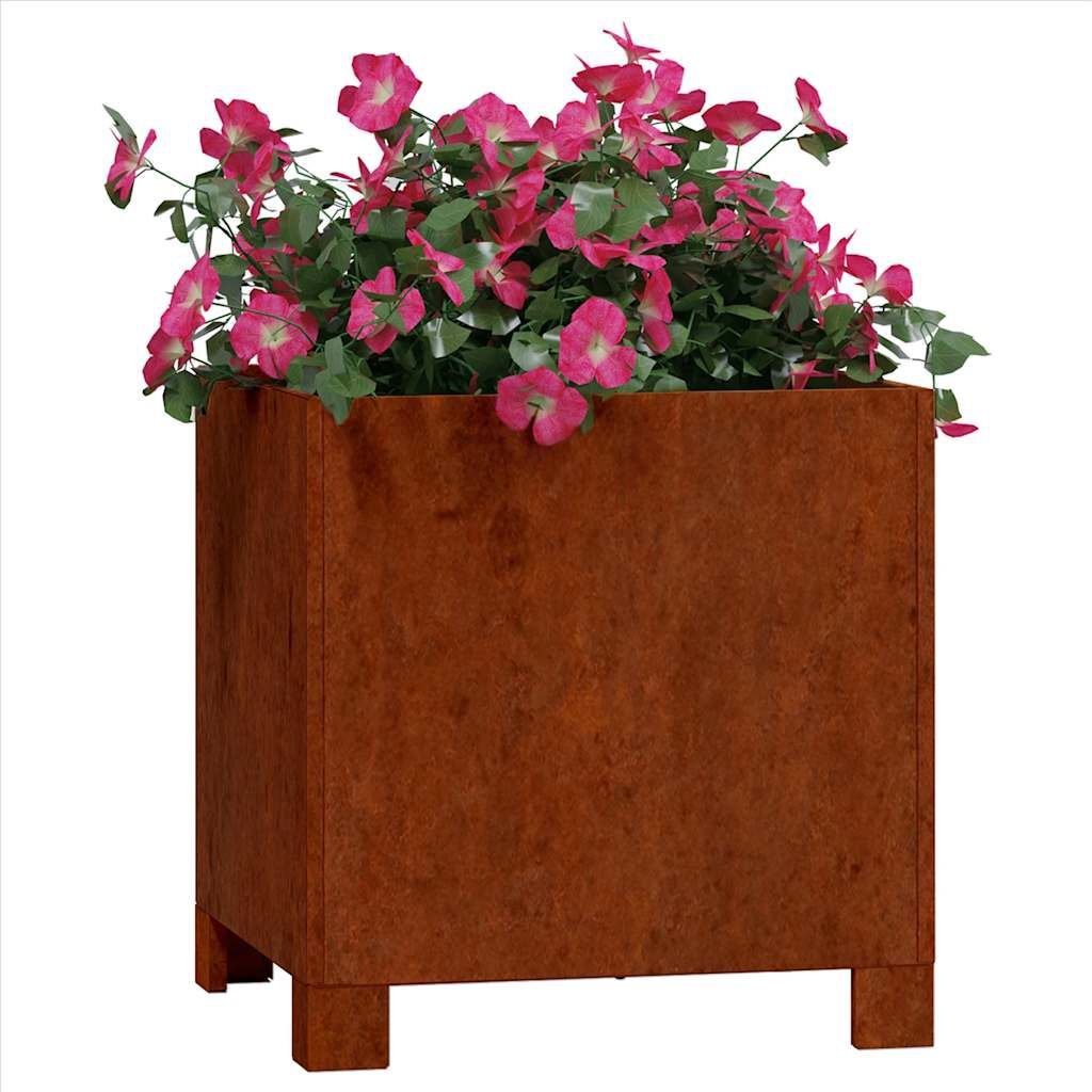Plantenbak met poten 30x30x30 cm Cortenstaal - 33% Korting