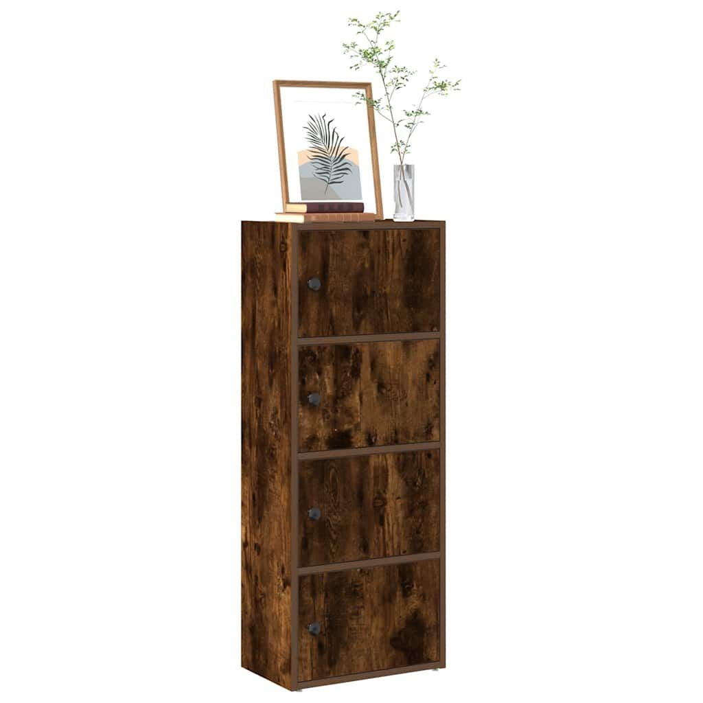 Boekenkast 40x24x102 cm Bewerkt Hout Gerookt Eiken - 59% Korting