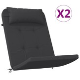 VidaXL Adirondack Stoelkussens 2 stuks Oxford Stof Zwart - 34% Korting