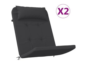 VidaXL Adirondack Stoelkussens 2 stuks Oxford Stof Zwart - 34% Korting