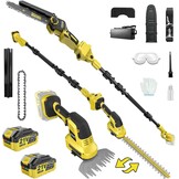 6-in-1 Kettingzaag & Heggenschaar Set | 8" Elektrisch 2500W | Incl. 2 Accu's & 4.5m Bereik | 55% Korting