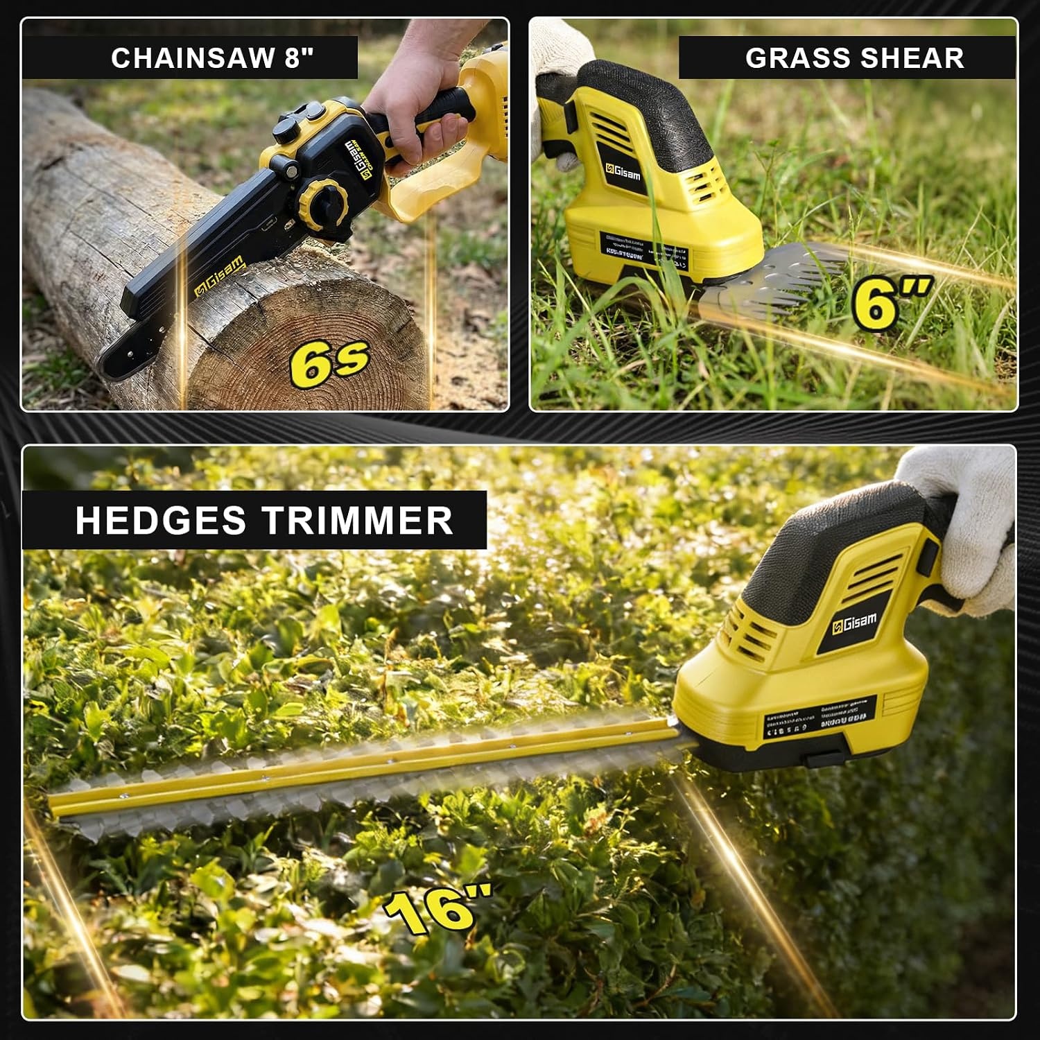6-in-1 Kettingzaag & Heggenschaar Set | 8" Elektrisch 2500W | Incl. 2 Accu's & 4.5m Bereik | 55% Korting