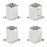 vidaXL Paalankers (4 stuks) 101 mm Gegalvaniseerd Metaal - 58% Korting