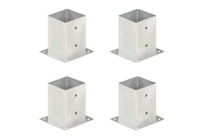 vidaXL Paalankers (4 stuks) 101 mm Gegalvaniseerd Metaal - 58% Korting