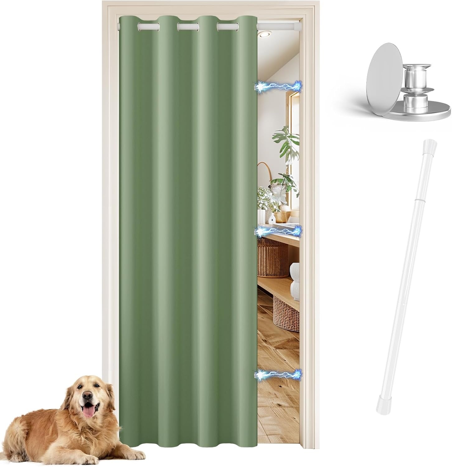 Magnetisch Thermodeurgordijn Wit 132x195 cm - 33% Korting