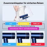 Krachtige Inklapbare Reisföhn 1700W met Ionentechnologie - 34% Korting