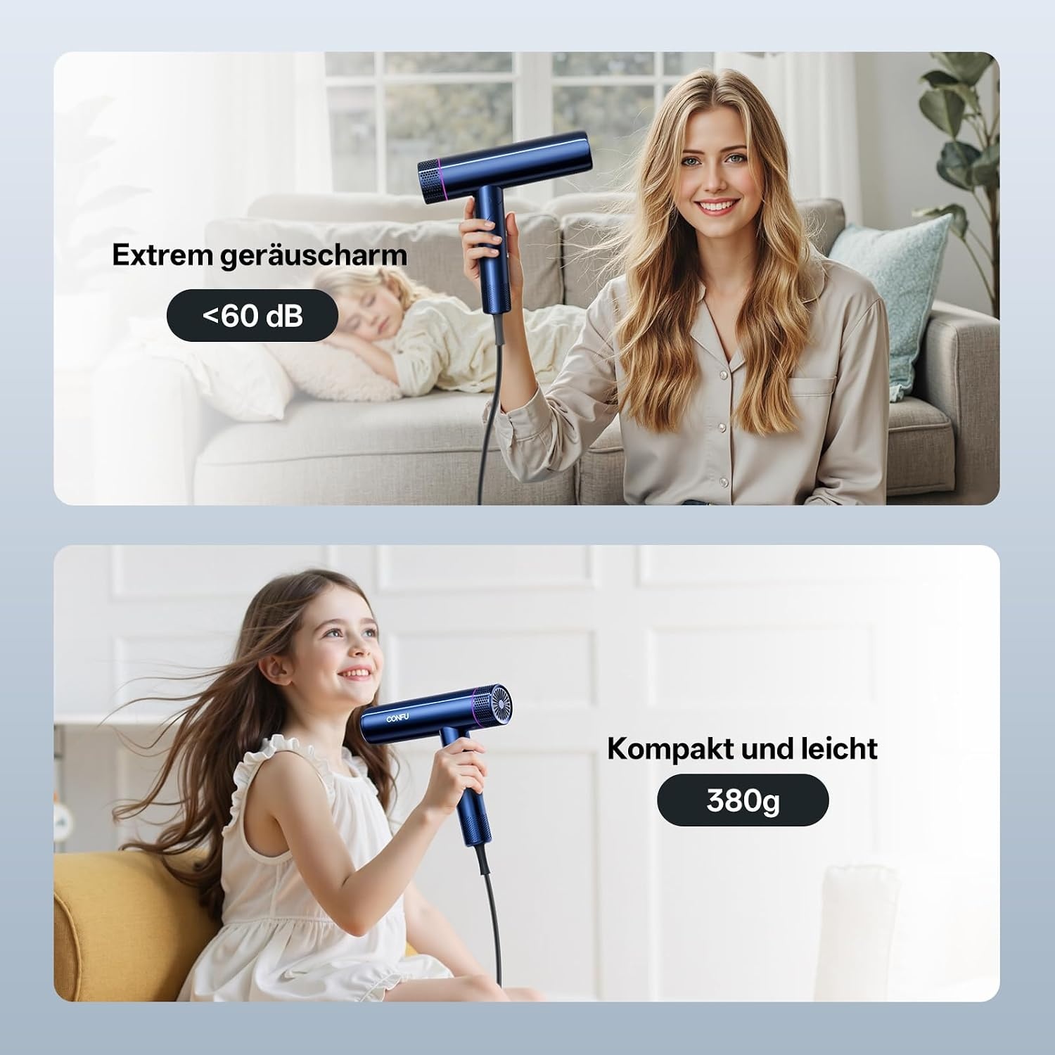 Krachtige Inklapbare Reisföhn 1700W met Ionentechnologie - 34% Korting