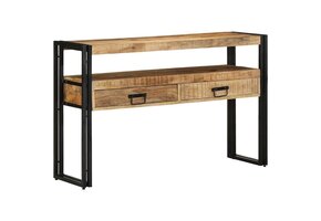 VidaXL Wandtafel Lade Bruin 120x33x75 cm Massief Mangohout (60% Korting)
