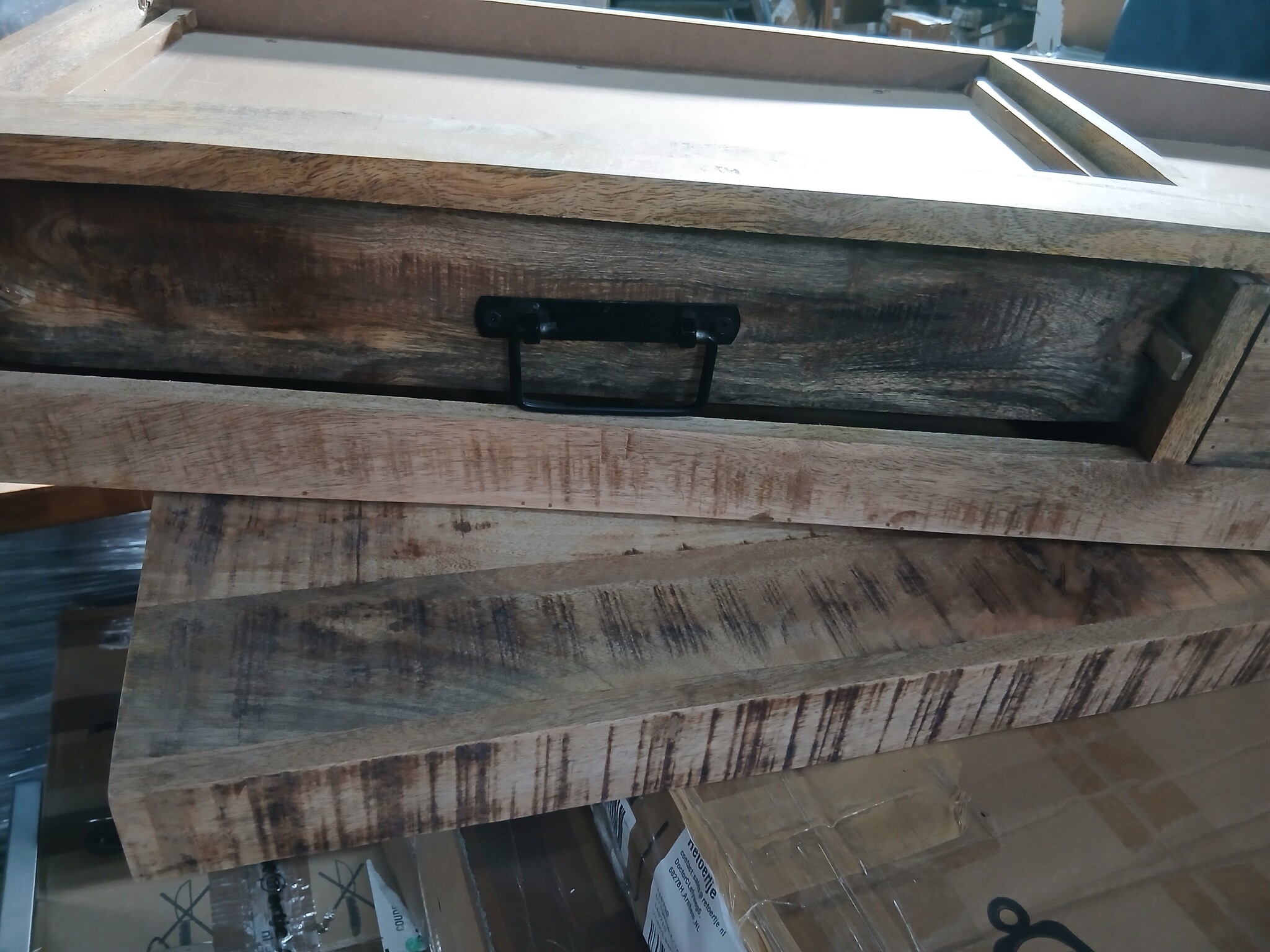 VidaXL Wandtafel Lade Bruin 120x33x75 cm Massief Mangohout (60% Korting)