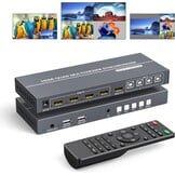 HDMI Quad Multiviewer KVM-switch 4-poorts 4K 30Hz - Deel 4 apparaten op 1 monitor met 34% korting