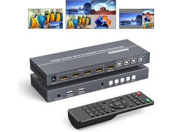 HDMI Quad Multiviewer KVM-switch 4-poorts 4K 30Hz - Deel 4 apparaten op 1 monitor met 34% korting