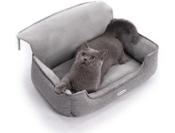 Kattenmand voor radiator | Maat L 65x36x27 cm | Grijs | Ruim & Warm voor grote katten | Stevig stalen frame met verstelbare haken