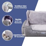 Kattenmand voor radiator | Maat L 65x36x27 cm | Grijs | Ruim & Warm voor grote katten | Stevig stalen frame met verstelbare haken