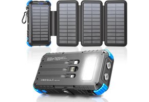 Solar Powerbank 26800mAh met 4 Zonnepanelen & 15W Snelladen - 29% Korting