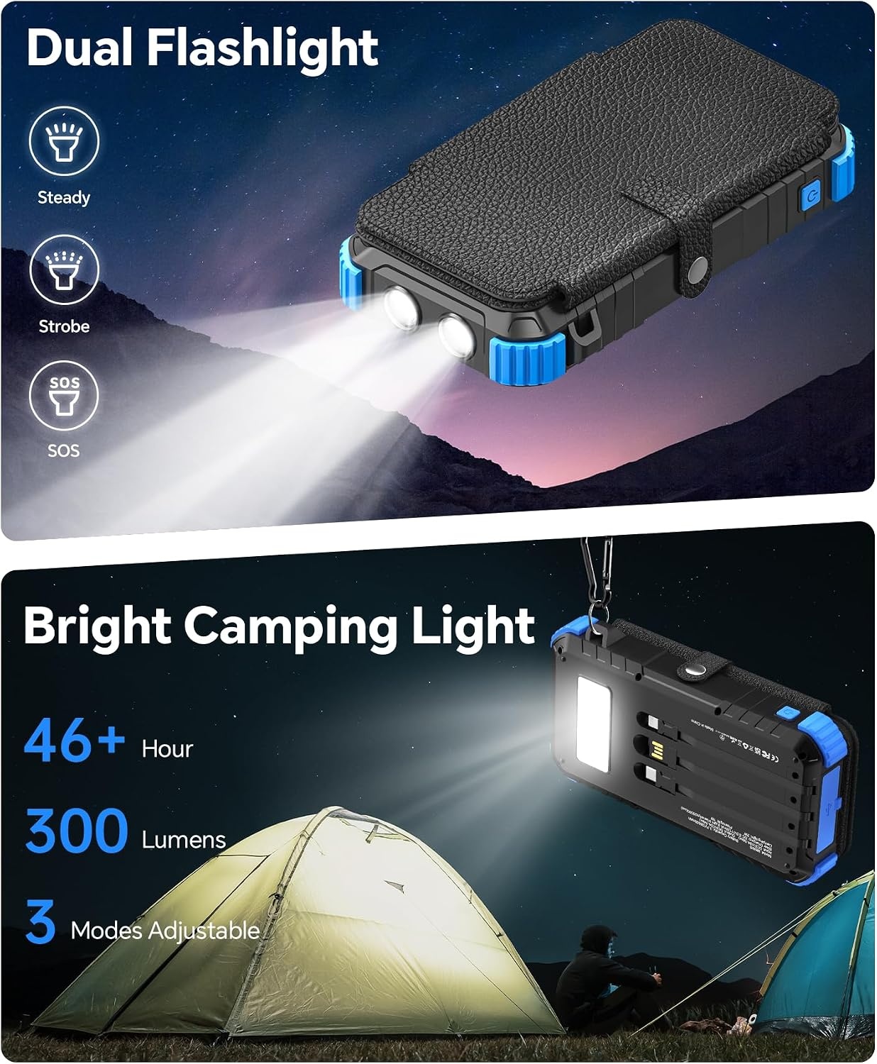 Solar Powerbank 26800mAh met 4 Zonnepanelen & 15W Snelladen - 29% Korting