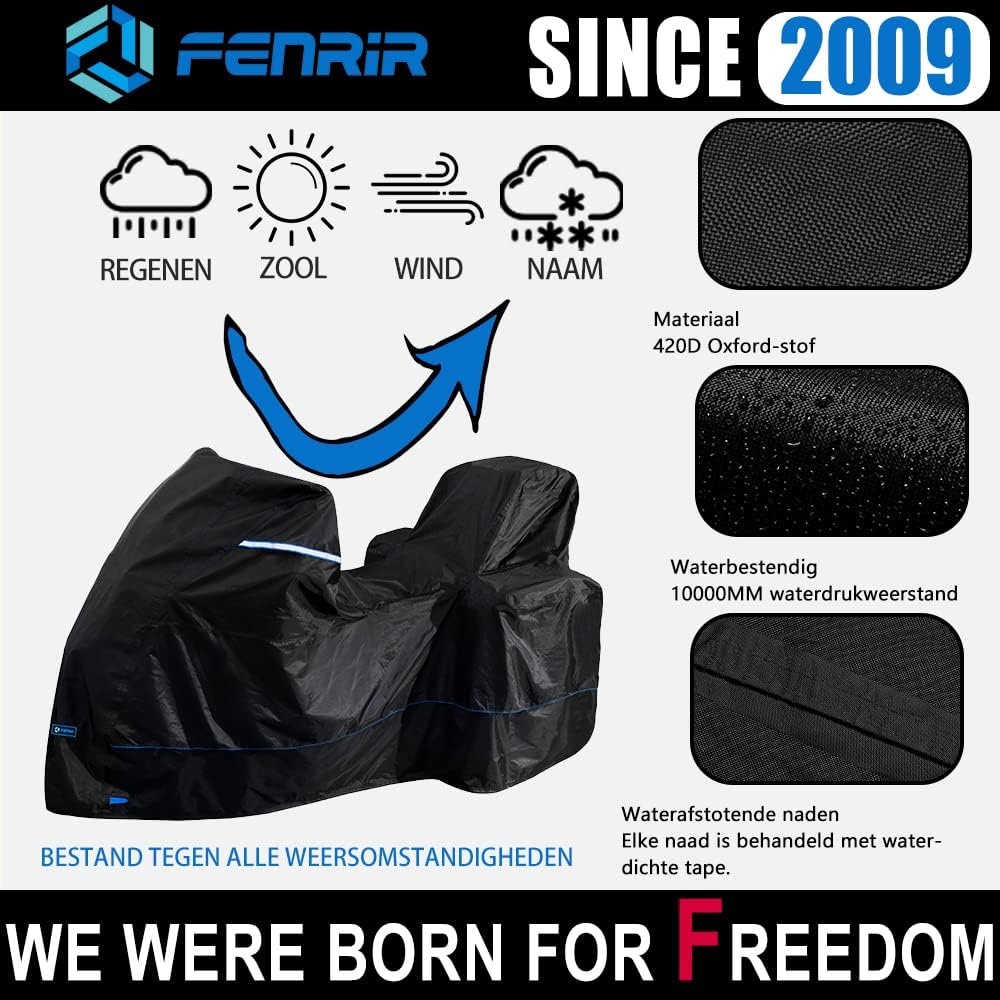 FENRIR Motorhoes Zwart - Weerbestendig & Hittebestendig - 230x100x143,2 cm
