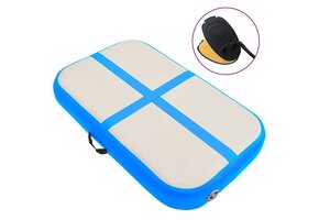 Opblaasbare Gymnastiekmat met Pomp - 60x100x20 cm Blauw - 59% Korting