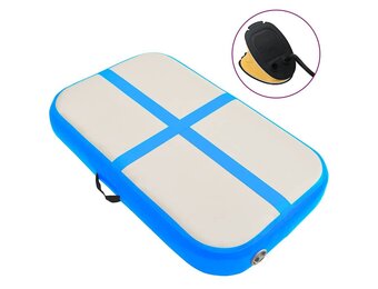 Opblaasbare Gymnastiekmat met Pomp - 60x100x20 cm Blauw - 59% Korting