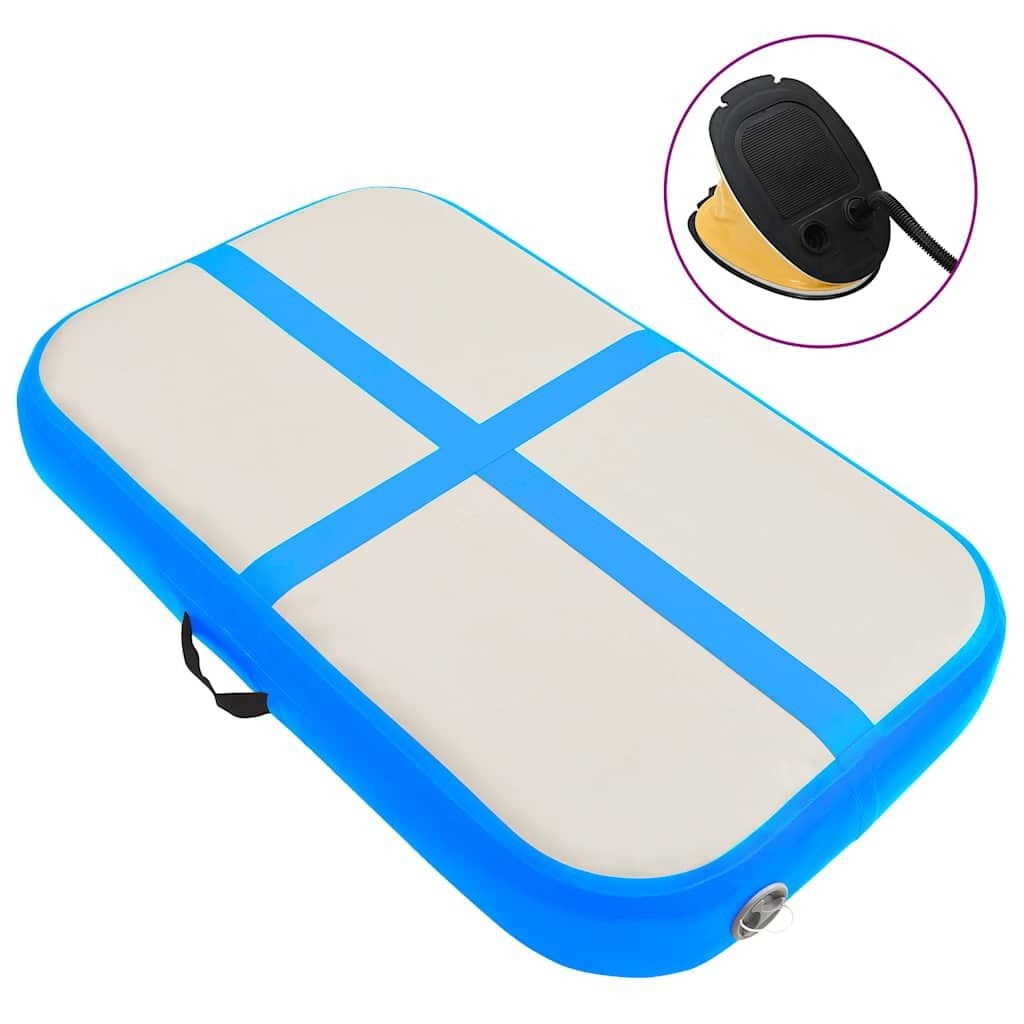 Opblaasbare Gymnastiekmat met Pomp - 60x100x20 cm Blauw - 59% Korting