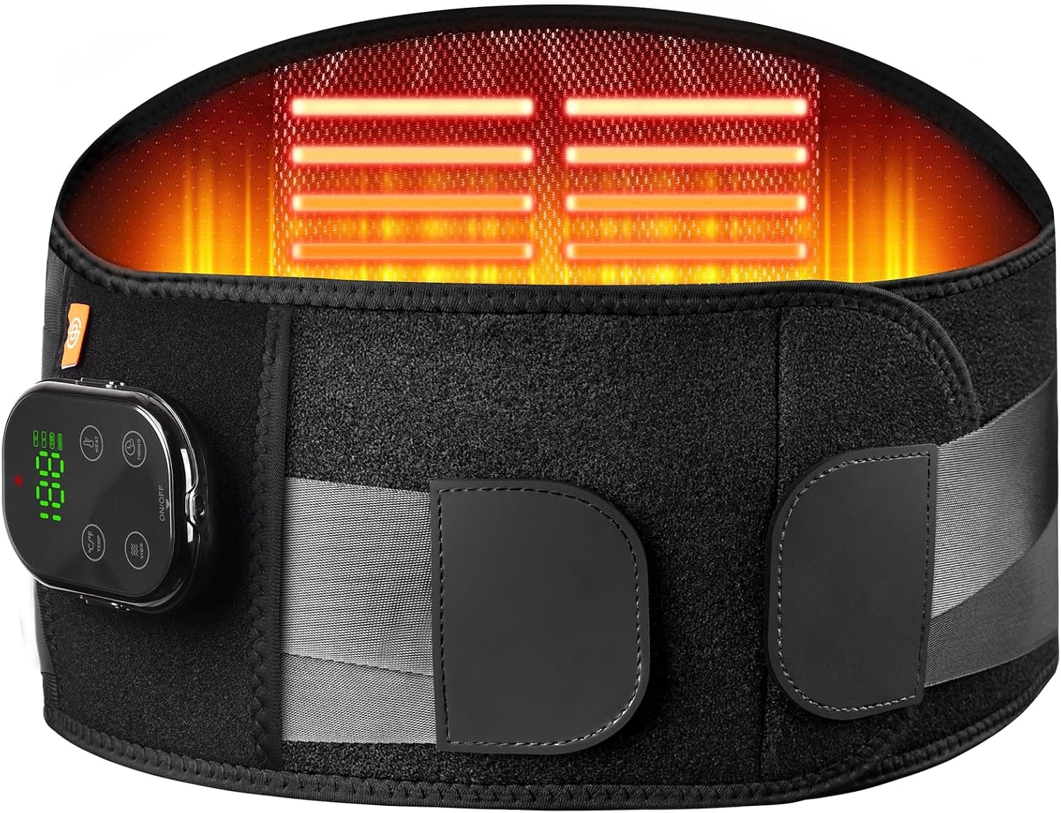 Verwarmde Rugband met Massage - 7 Warmte-/Massagestanden - Zwart - 33% Korting