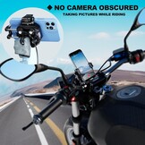 Motorfiets Telefoonhouder met 15W Draadloos Laden & 36W USB-C, Schokabsorberend