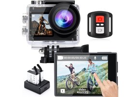 Icefox 4K Action Camera (Zwart) - Waterdicht tot 30m met WiFi & 29% Korting