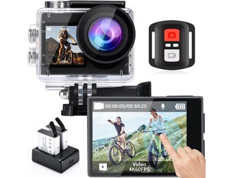 Icefox 4K Action Camera (Zwart) - Waterdicht tot 30m met WiFi & 29% Korting