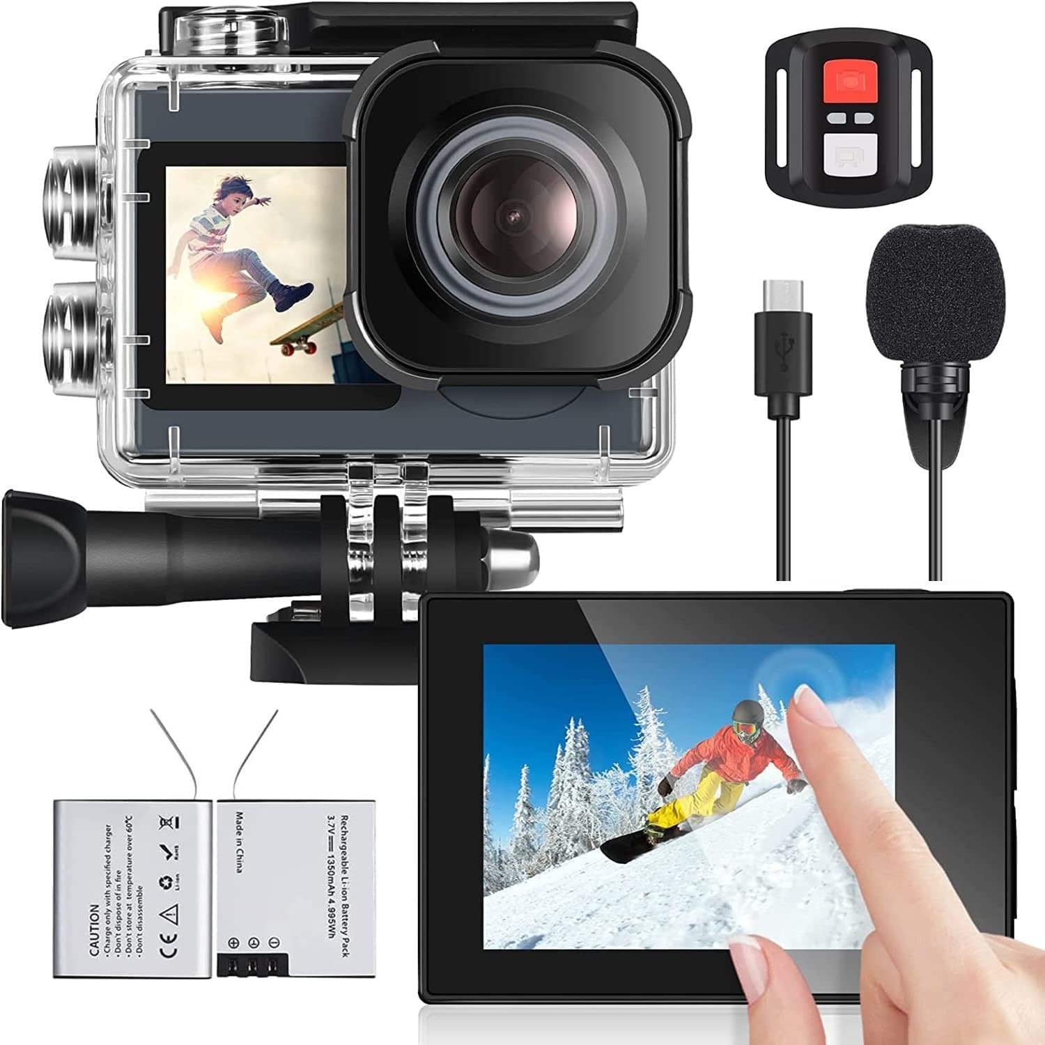 Icefox 4K Action Camera (Zwart) - Waterdicht tot 30m met WiFi & 29% Korting