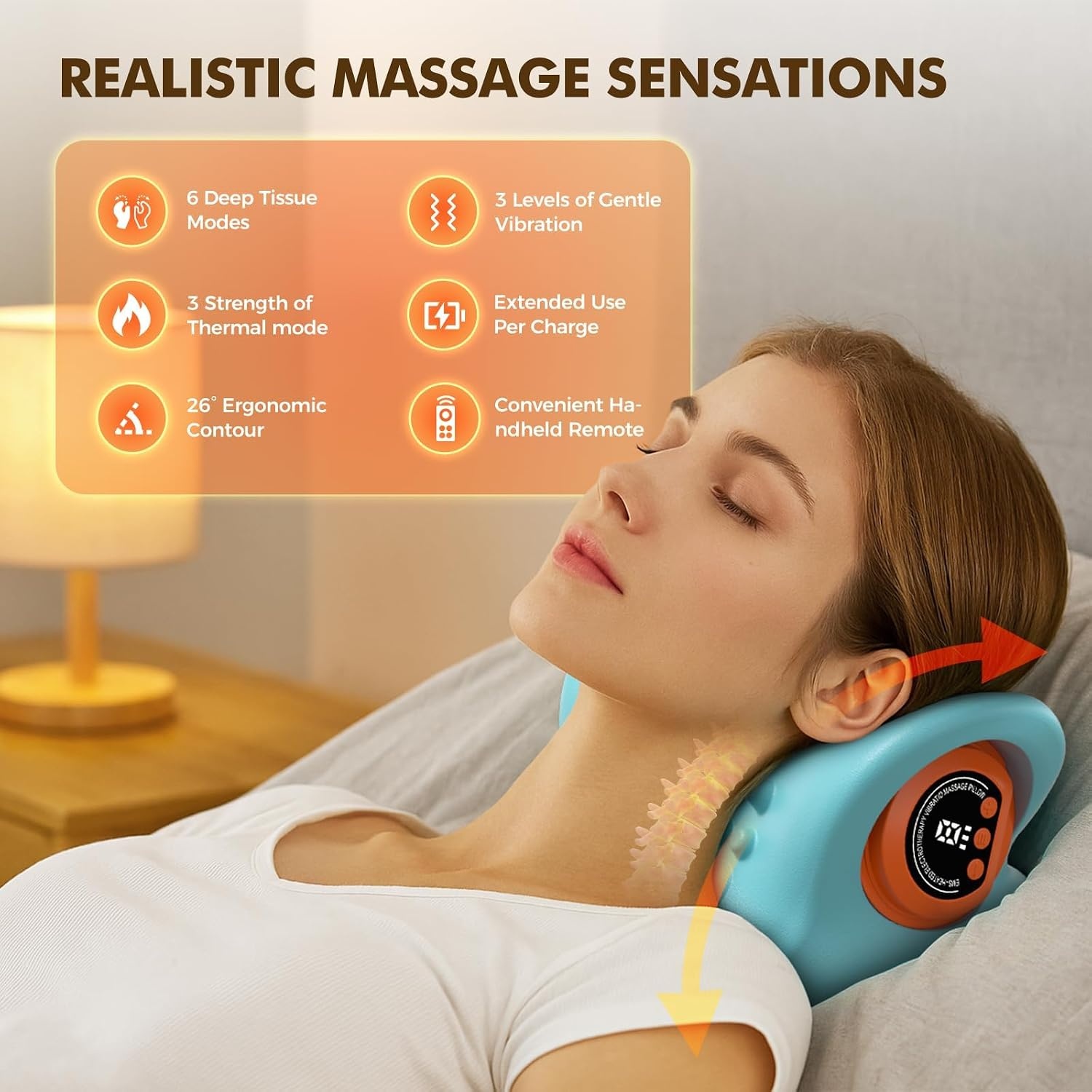 Draagbaar Nekmassageapparaat met Warmte & 3 Modi - 33% Korting