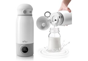 Draagbare Flessenwarmer 500ml - Snel Opwarmen 3-5 min - Instelbaar 25-50°C - 58% Korting