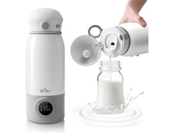 Draagbare Flessenwarmer 500ml - Snel Opwarmen 3-5 min - Instelbaar 25-50°C - 58% Korting