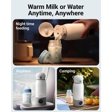 Draagbare Flessenwarmer 500ml - Snel Opwarmen 3-5 min - Instelbaar 25-50°C - 58% Korting