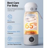 Draagbare Flessenwarmer 500ml - Snel Opwarmen 3-5 min - Instelbaar 25-50°C - 58% Korting