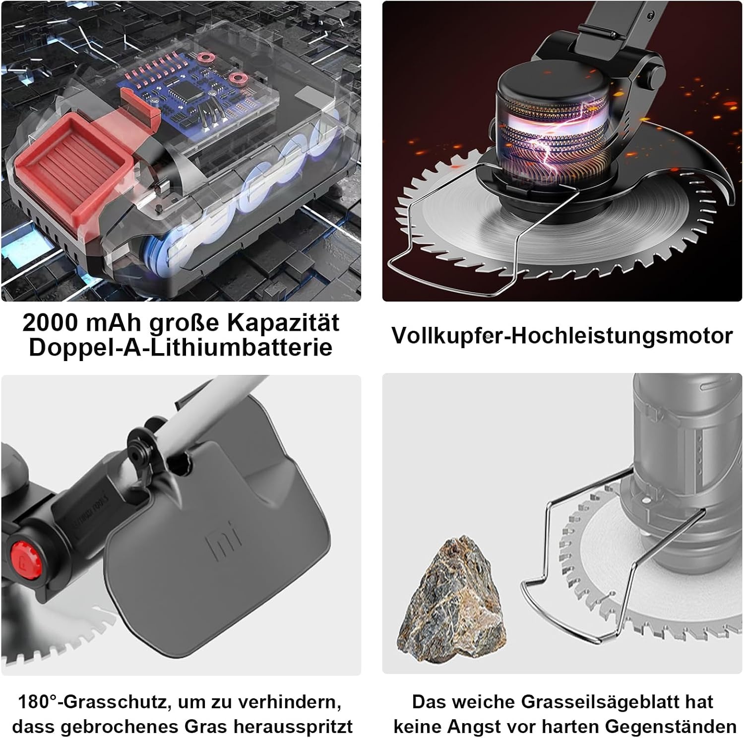 Accu Grastrimmer 24V - Snoerloos & Lichtgewicht met 2 Batterijen & Diverse Messen - 34% Korting