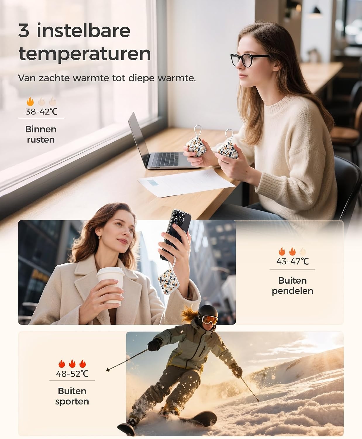 Oplaadbare Handwarmers Set (2 stuks) - Snel Warm & Ultradun - 28% Korting