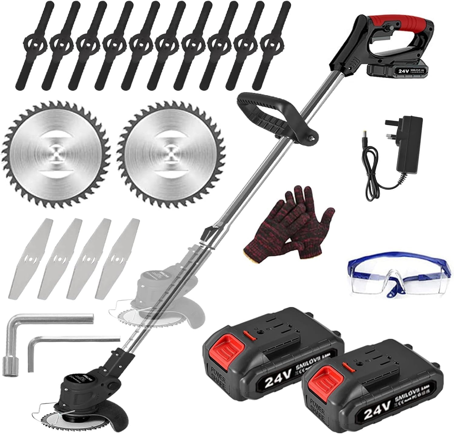 24V Accu Grastrimmer - Draadloos, Telescopisch met 2 Batterijen - 34% Korting!