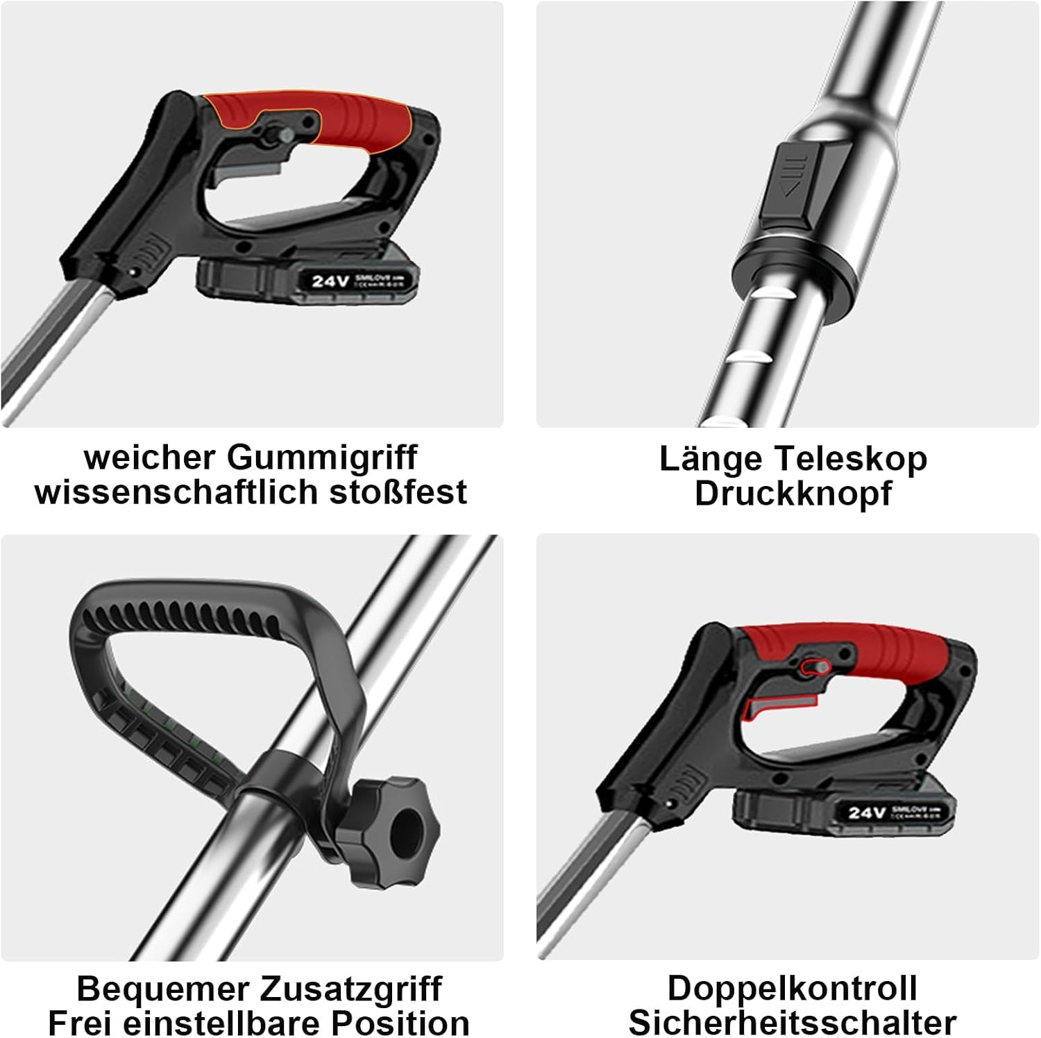 24V Accu Grastrimmer - Draadloos, Telescopisch met 2 Batterijen - 34% Korting!