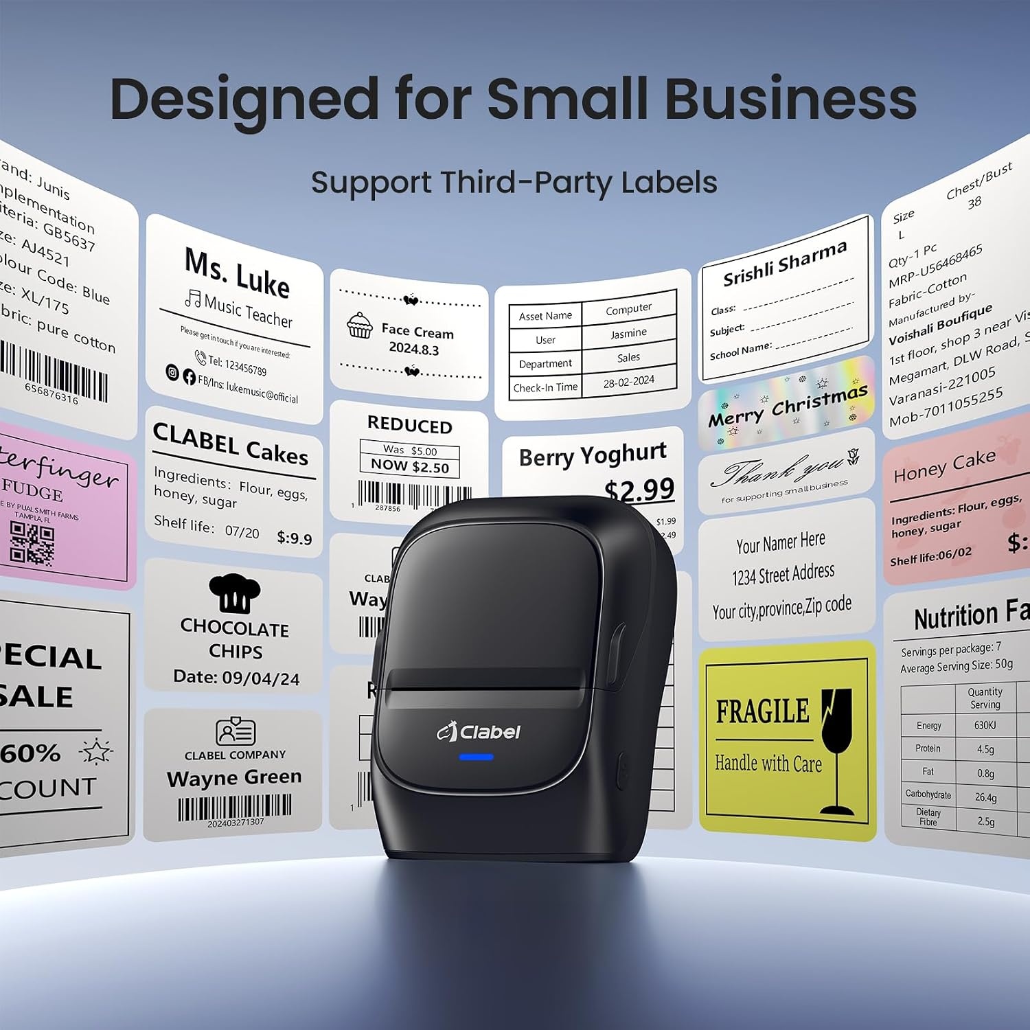 Draagbare Mini Etikettenprinter met Bluetooth - 34% Korting!