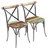 Eetkamerstoelen Massief Gerecycled Hout (2 stuks) - 55% Korting