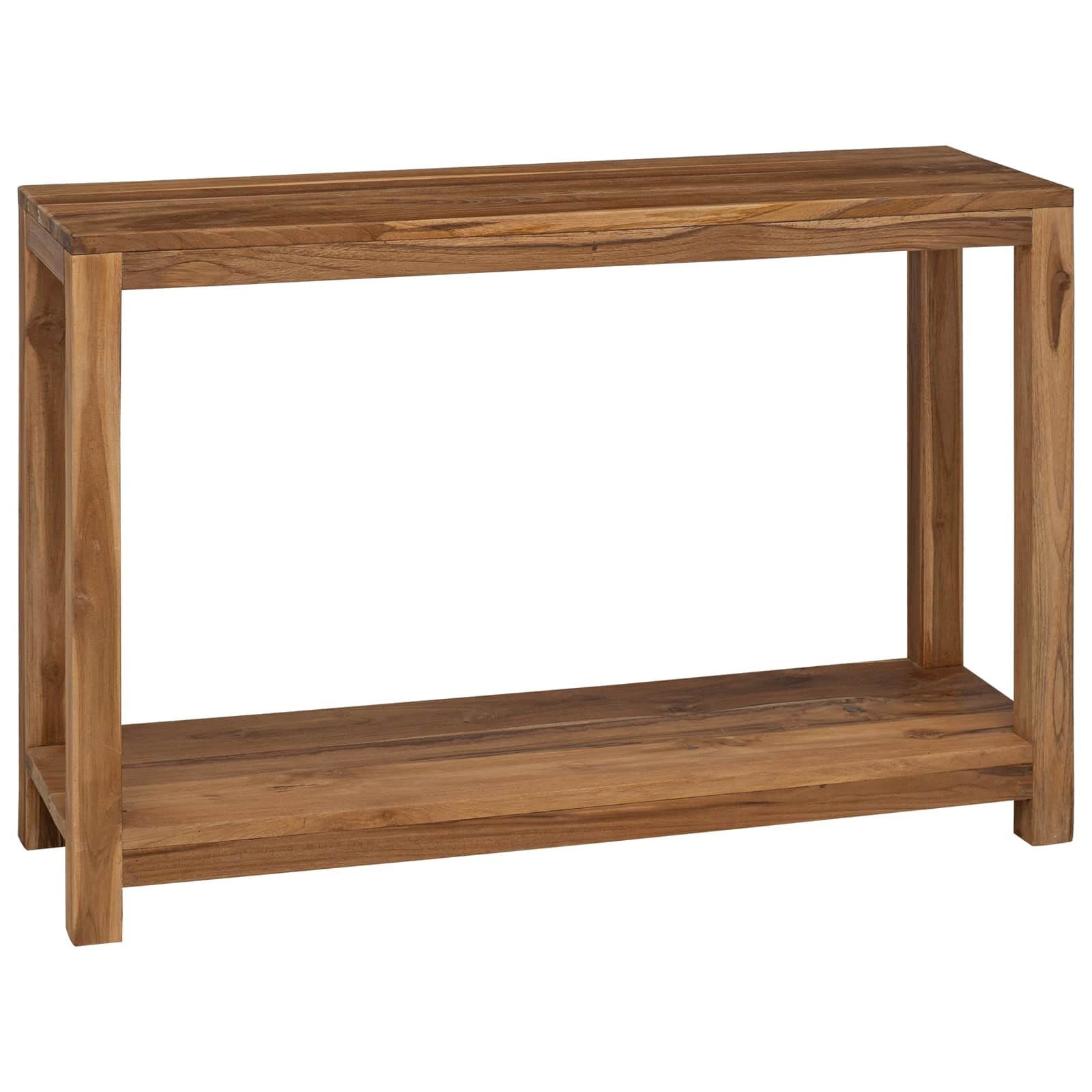 VidaXL Wandtafel Massief Teakhout Naturel 110x35x75 cm - 35% Korting