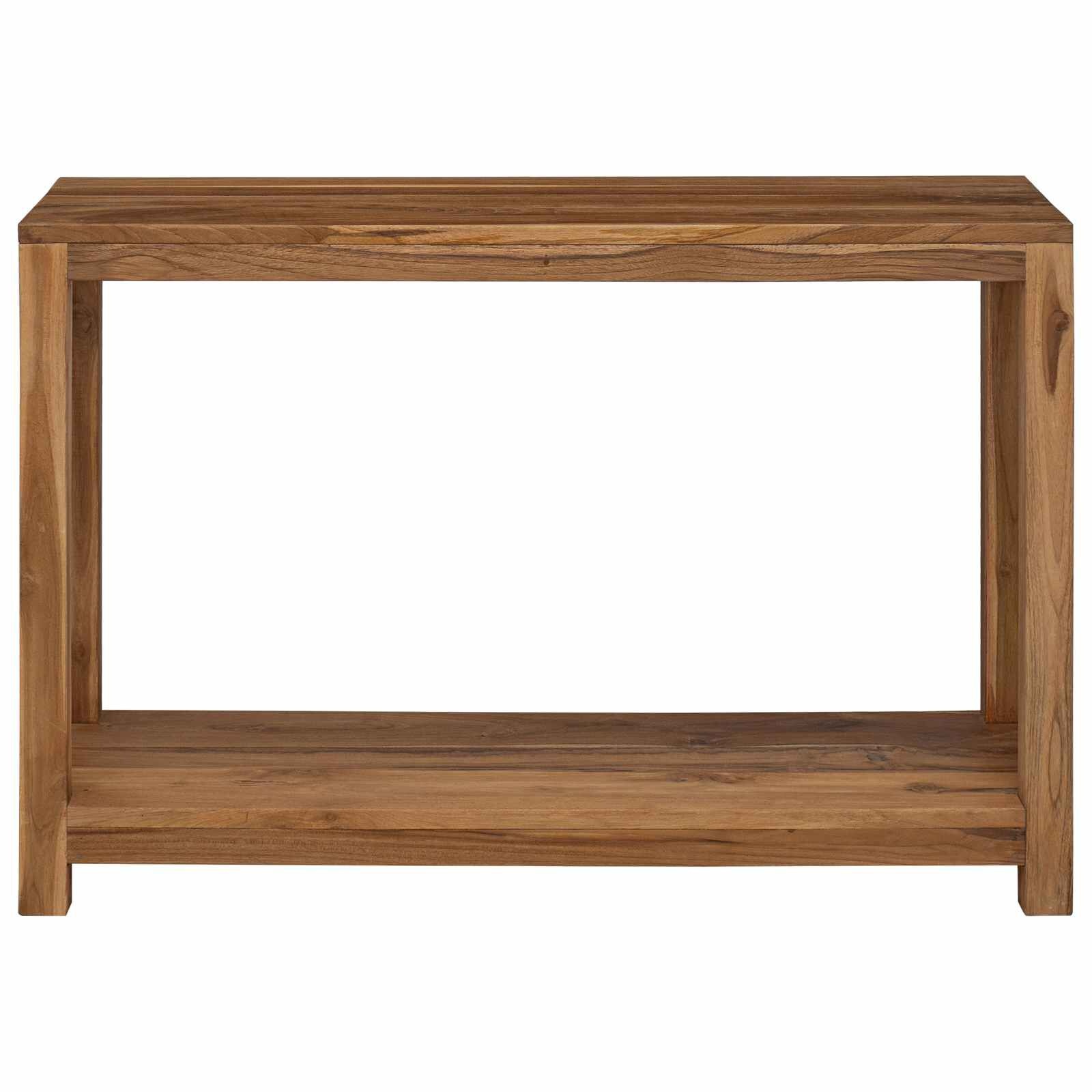VidaXL Wandtafel Massief Teakhout Naturel 110x35x75 cm - 35% Korting